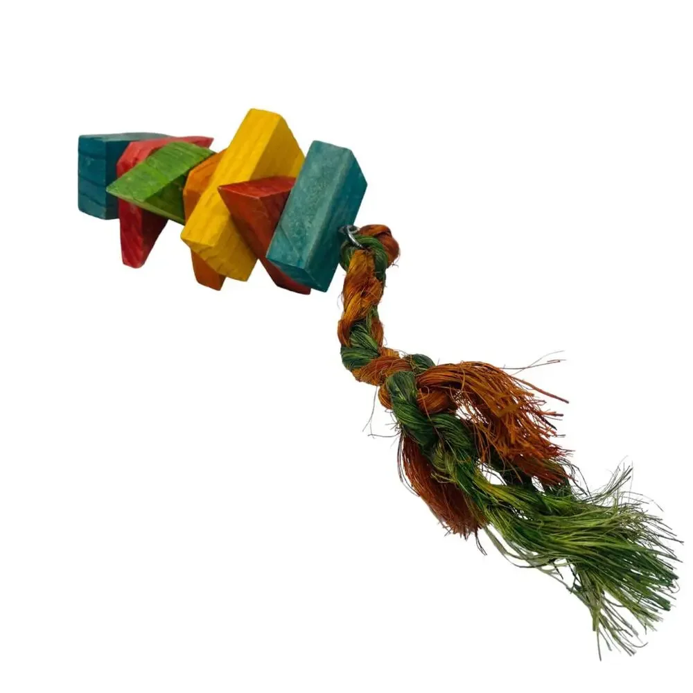 Wood and Rope bird parrot Toy 10